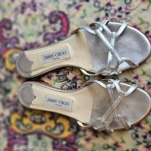 Jimmy Choo Silver Sandals with Elegant Design